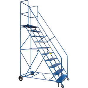 CSA-Certified Rolling Step Ladder with Locking Step