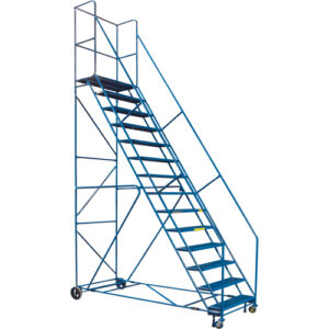 CSA-Certified Rolling Step Ladder with Locking Step