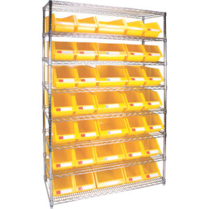 Heavy-Duty Wire Shelving Unit with Storage Bins