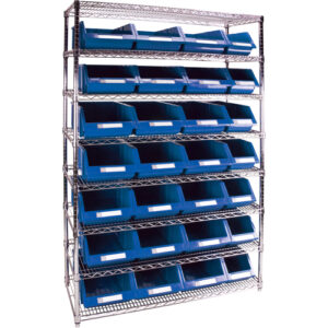 Heavy-Duty Wire Shelving Unit with Storage Bins
