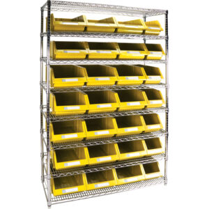 Heavy-Duty Wire Shelving Unit with Storage Bins