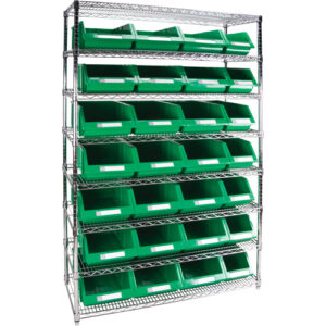 Heavy-Duty Wire Shelving Unit with Storage Bins