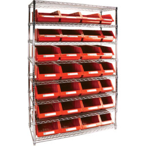 Heavy-Duty Wire Shelving Unit with Storage Bins
