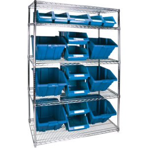 Heavy-Duty Wire Shelving Unit with Storage Bins