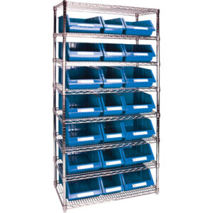 Heavy-Duty Wire Shelving Unit with Storage Bins