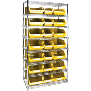 Heavy-Duty Wire Shelving Unit with Storage Bins