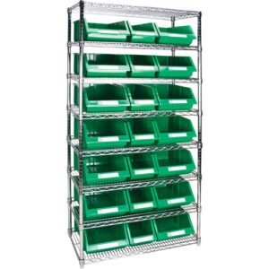 Heavy-Duty Wire Shelving Unit with Storage Bins