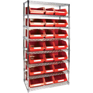 Heavy-Duty Wire Shelving Unit with Storage Bins