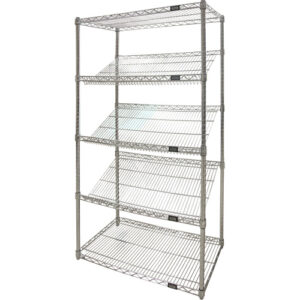 Slanted Wire Shelving Unit