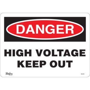 ""High Voltage Keep Out"" Sign