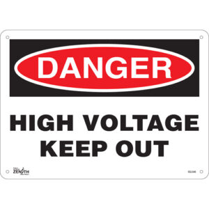 ""High Voltage Keep Out"" Sign