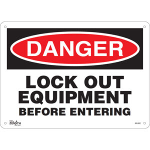 ""Lock Out Equipment Before Entering"" Sign