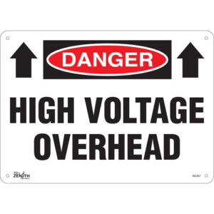 ""High Voltage Overhead"" Sign