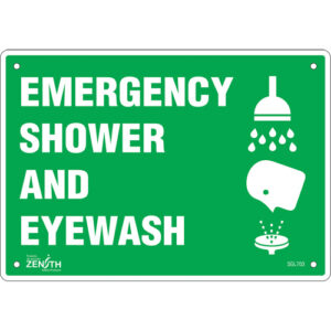 ""Emergency Shower And Eyewash"" Sign