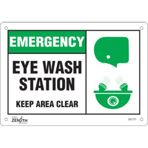 ""Eye wash Station Keep Area Clear"" Sign