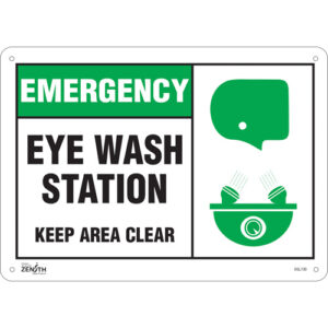 ""Eye wash Station Keep Area Clear"" Sign