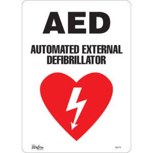 ""AED Automated External Defibrillator"" Sign
