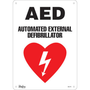 ""AED Automated External Defibrillator"" Sign