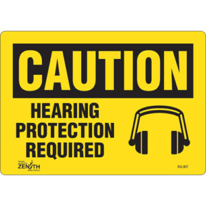 ""Hearing Protection Required"" Sign
