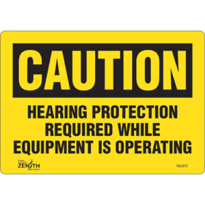 ""Hearing Protection Required"" Noise Hazard Sign