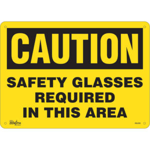 ""Safety Glasses Required"" Sign