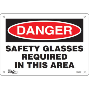 ""Safety Glasses Required"" Sign