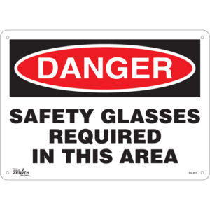 ""Safety Glasses Required"" Sign