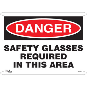 ""Safety Glasses Required"" Sign