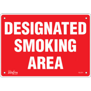 ""Designated Smoking Area"" Sign