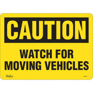 ""Watch For Moving Vehicles"" Sign