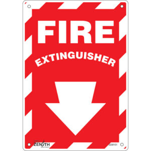 ""Fire Extinguisher"" with Down Arrow Sign
