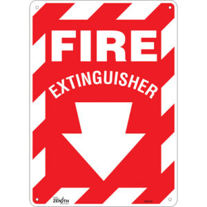 ""Fire Extinguisher"" with Down Arrow Sign
