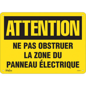 ""Zone du Panneau Électrique"" Sign