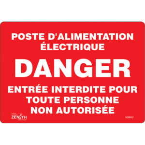 ""Poste D'Alimentation Électrique"" Sign