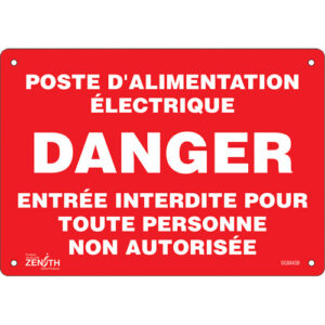 ""Poste D'Alimentation Électrique"" Sign