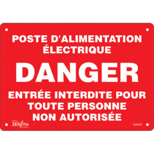 ""Poste D'Alimentation Électrique"" Sign