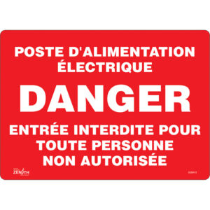 ""Poste D'Alimentation Électrique"" Sign