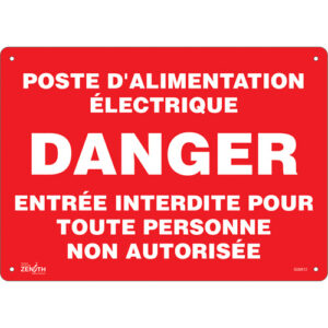 ""Poste D'Alimentation Électrique"" Sign