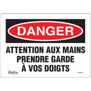 ""Prendre Garde À Vos Doigts"" Sign