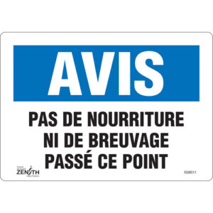 ""Pas de Nourriture"" Sign