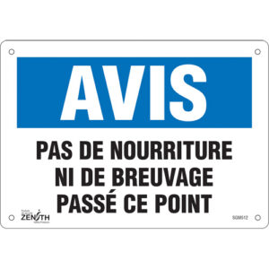 ""Pas de Nourriture"" Sign