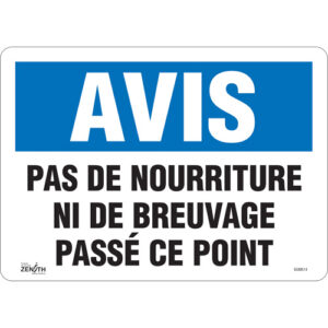 ""Pas de Nourriture"" Sign