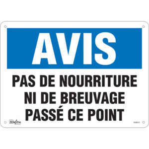 ""Pas de Nourriture"" Sign