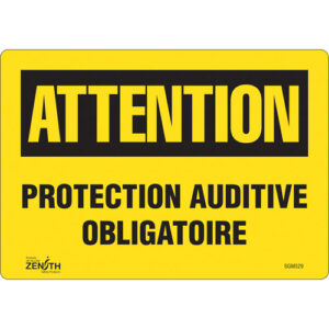 ""Protection Auditive Obligatoire"" Sign