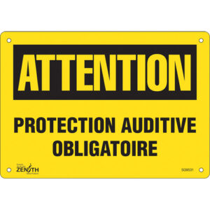 ""Protection Auditive Obligatoire"" Sign