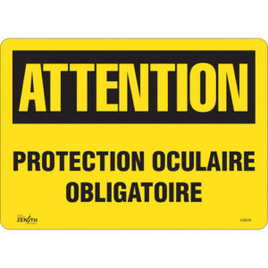 ""Protection Oculaire Obligatoire"" Sign