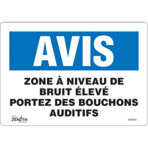 ""Portez Des Bouchons Auditifs"" Sign