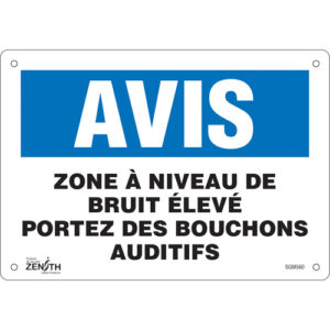 ""Portez Des Bouchons Auditifs"" Sign