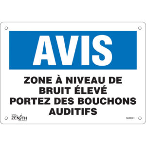 ""Portez Des Bouchons Auditifs"" Sign
