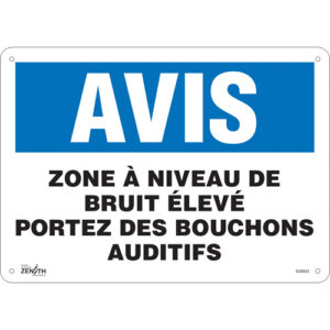 ""Portez Des Bouchons Auditifs"" Sign